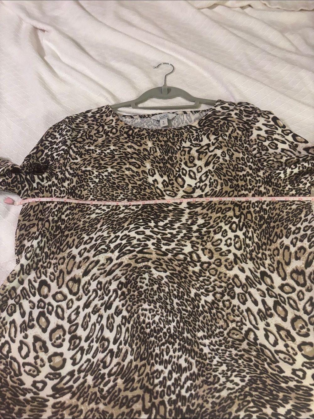 Croft & Barrow Shirt Women's XL 3/4 Sleeve Cheetah Boat Neck Shirt Top - Picture 4 of 7